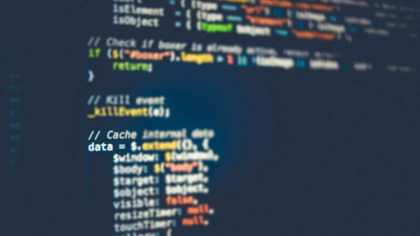 Close-up of source code on a monitor