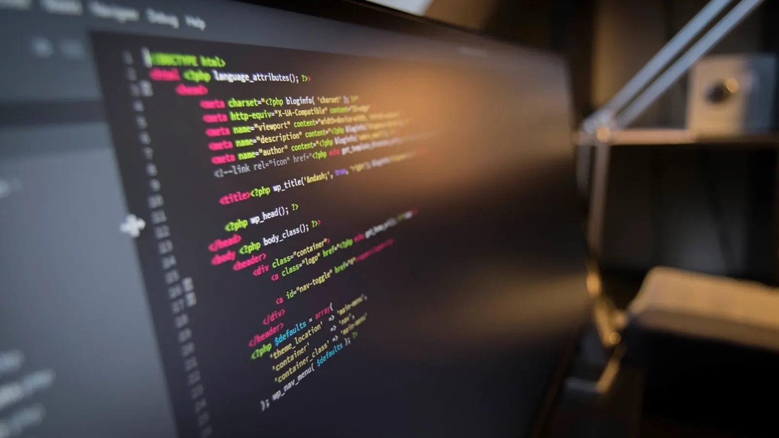 Code editor open on a laptop screen